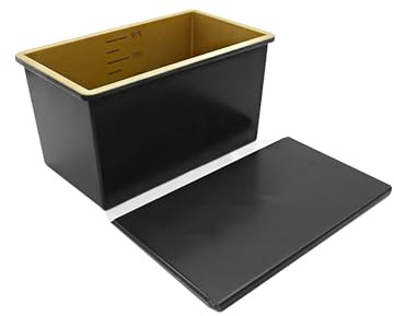 AEGIFT Loaf Tin Bread Pan with Non-Stick Coating and Scale, Loaf Pan with Lid Toast Bakeware 450g