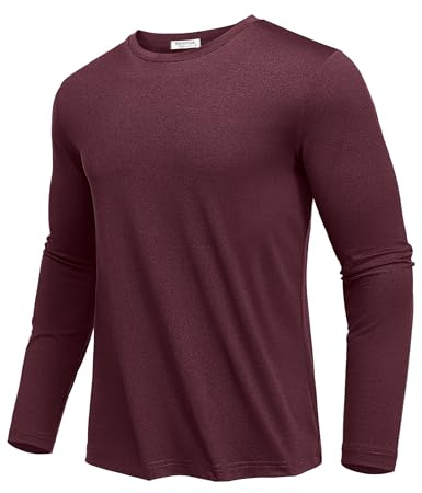 PINSPARK Maglietta Sportiva da Uomo, Maglietta Corsa Traspirante, Leggera A Maniche Lunghe, con Protezione UV UPF 50+, Allenamento, Funzionale, Trekking, Lunghe in Palestra