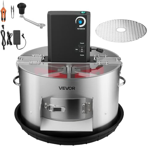 VEVOR Tagliabordi per Foglie Gemme, Manuale ed Elettrico, Tagliabordi da 370 mm con Lame in Acciaio Inox, Taglio Visivo, Macchina da Taglio Idroponica a Umido e a Secco con Vassoio, per Piante