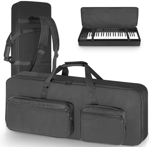 SUNDOY 49 Key Keyboard Case, Padded Gig Bag for Digital Piano with Backpack Straps