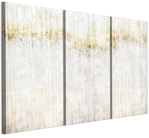 LUMASOUL Cuadros Decoracion Salon Modernos 3 Pieza - Decoración Pared Natura Motivo - Cuadros Decorativos con marcos de madera y telares Salón y dormitorio - 90x60 cm