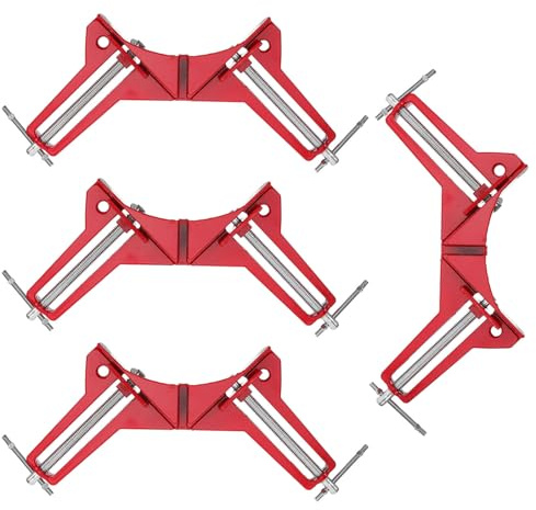 Cabilock Morsetto Angolare ad Angolo Retto in Alluminio da 4 Pezzi Supporto per Vetro a 90 Gradi Regolabile per Acquari Scaffalature e Incorniciatura Fai da Te Squadra da Carpentiere