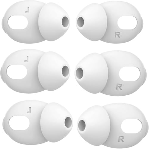 3 pares de almohadillas de repuesto + tapones para los oídos para Airpods 4, tapones de silicona ultrafinos para Airpods 4, no encajan en la funda de carga (blanco)