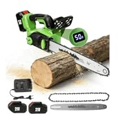 Motosierra de batería de 16 pulgadas con pantalla LCD,Poda y corte (Verde)