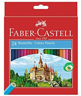 Faber-Castell 111224 - Farbstifte CASTLE Hexagonal, 24er Kartonetui