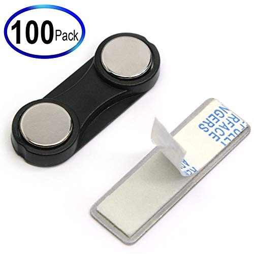 CMS Magnetics Name Badge Magnets - 100 Sets of 2MAG-3 Magnetic Name Tag Attachment for Badge Makers or DIY Project Made of Strong Neodymium Magnets BM-2MAG-3