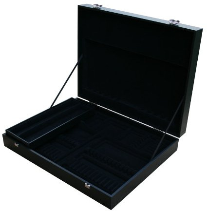 Black wooden case for 48 or 51 piece cutlery set - Thick handles