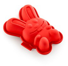 Lékué - Pack de dos moldes de silicona, conejito, color rojo