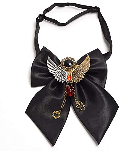GRACEART Handgefertigt Steampunk Krawatte mit Baphomet Flügel