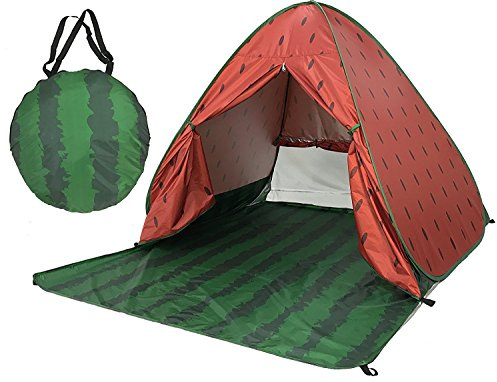 Eplze 2018 Strandzelt, Extra Leicht Automatik Strandmuschel mit Boden Sonnenschutz UV-Schutz, Familie Tragbares Strand-Zelt Outdoor Beach Tent Tragbar (Wassermelone)