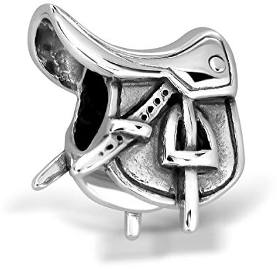 WithLoveSilver 925 Sterling Silber Pferd Hufeisen Reitsport Charm Anhänger Armband - Equestrian Schmuck für Damen