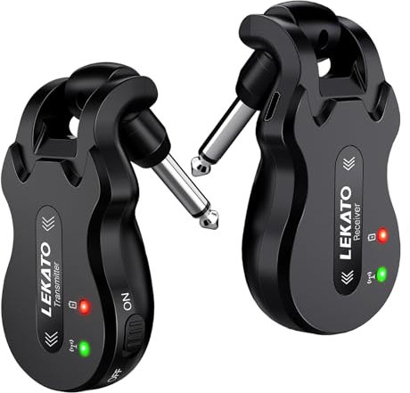 LEKATO 5.8 Ghz Wireless Chitarra Trasmettitore Ricevitore Chitarra Wireless System Ricaricabile Audio Digitale Chitarra Basso Sistema Ad Alta Frequenza per Chitarre Elettriche Basso