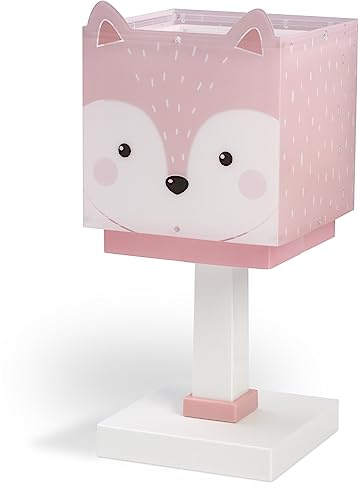 Dalber Lámpara infantil de Mesilla Escritorio Little Fox Zorro Rosa Animales, 64581, E14