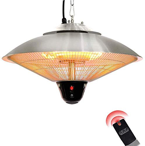 POOPFIY Chauffage Plafond Suspendu électrique Patio, 2500W Espace Infrarouge intérieur/extérieur Appareils de Chauffage avec télécommande et 3 paramètres d'alimentation
