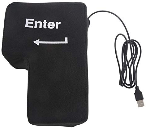 Sucute Groß Enter Taste Kissen - USB Stress Relief Vent Werkzeug, Unzerbrechlich Entspannen BüRo Desktop Nap Kissen Schwarz 150cm