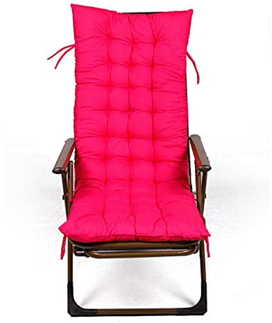 LLLD Abnehmbare Hochlehner Auflage Hoher Rücken Kissen Auflage Gartenstuhl-Auflage Waschbar Sitzkissen Für Garten Terrasse Pool (Keine Stühle Einschließt) (Color : Pink, Size : 155 * 48 * 8CM)