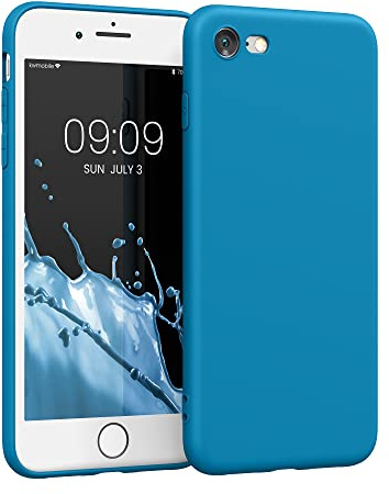 kwmobile Handyhülle für Apple iPhone SE (2022) / SE (2020) / 8/7 Hülle - weiches Handy Silikon Case - Schutzhülle Cover - Karibikblau