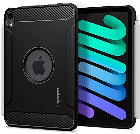 Spigen Rugged Armor Compatible with iPad Mini 7 (2024) / iPad Mini 6 Case (2021) 8.3 inch cover - Black