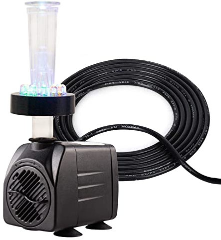 Pompa Acqua Sommergibile,Mini Pompa Fontana Acquario,Ultra-Silenzioso 750 L/h 15w Pompa Fontana Acquario,Pompa Per Fontana con 12 Luce Di Colore Led,Pompa Per Laghetto Da Giardino,Fontana Ornamentale