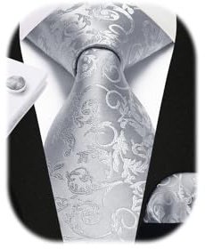 Enlision Herren Krawatte Hochzeit Krawatten Krawatte und Einstecktuch Manschettenknöpfe Set Seide Paisley Seidenkrawatte mit Taschentuch Einfarbig in Verschiedenen Farben