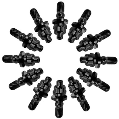 RISON-Titanium 12 Set Titan Stehbolzen für Auspuffkrümmer M8 M10, Auspuffkrümmerbolzen Mutter Kit, Auspuffkrümmer-Flanschmuttern Stiftschrauben Abgaskrümmer für Auspuffanlagen PKW Motoren Geeignet