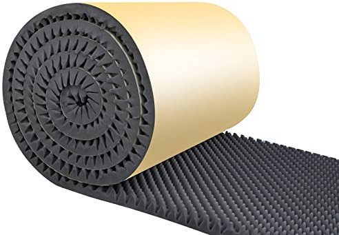 HARICSET 7cm Dick Schaumstoffplatte Akustikschaumstoff Fliesen Keil Wedge Dämmung Wanddeko Noppenschaumstoff Breitbandabsorber Decke Foam Feuerhemmend(Color:Schwarz)
