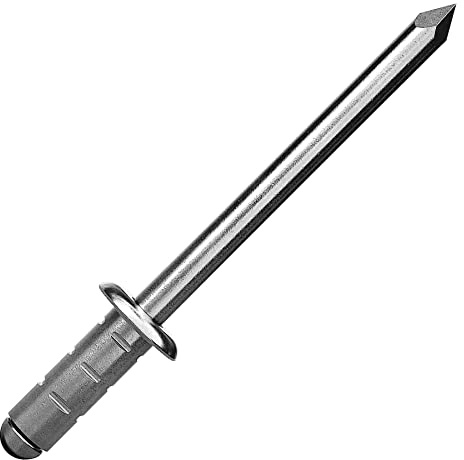 GESIPA – PolyGrip Blindnieten 3,2 x 8 mm, Alu/verzinkter Stahl – 100 Stück | Mehrbereichsblindnieten für Materialstärke: 0,5-6,5 mm [TrueSpec Präzision] Flachrundkopf – Nieten, Popnieten, Hohlnieten