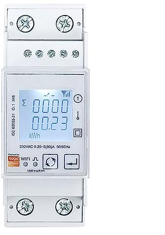 RANRAO WLAN Smart Energy Meter Einphasiger digitaler Stromzähler Bidirektionale Messung, WiFi KWh Meter 230V 80A, Arbeit mit Tuya/Smart Life APP