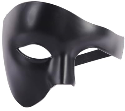 susiodeu Demi- Pour masque facial à large application pour les fêtes et événements masqués Masques de mascarade demi-visage en plastique léger