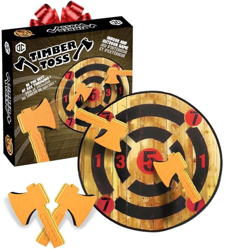 TimberToss® | Axt-Wurfspiel | Darts für Kinder und Erwachsene | Eva-Schaumstoffspielzeug für drinnen und draußen | Zielscheibe für Kinder Mädchen Junge | Kinderspiel | OriginalCup®