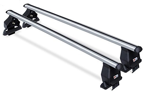 Baúl de techo VDPMAA320 de 320 litros con cerradura, color negro mate + portaequipajes Tema compatible con Ds 4 (Mk2) 5 puertas a partir de 21 aluminio