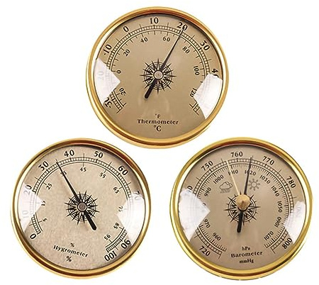 Barometer Thermometer Hygrometer,Indoor Outdoor Thermometer Wireless,Outside Thermometer Large Easy to Read,Mini Hygrometer - Used in Archives/Hotels/Laboratories/Offices, 2.8inch,Set of 3/286