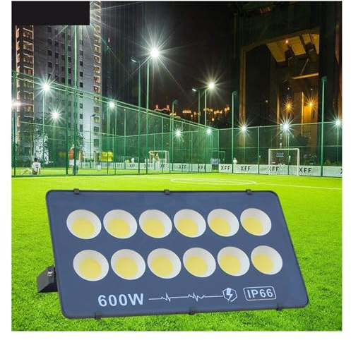 Luz de LED fluorescente Luz de inundación LED ultrafina 600W 500W 400W 300W 200W 100W Reflector LED IP65 Foco LED impermeable Iluminación exterior Súper brillante y ahorra energía(WARM WHITE_50W)