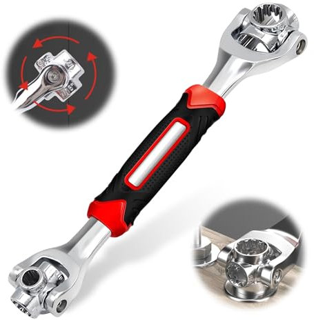 52-in-1 Universal-Steckschlüssel,52 in 1 Steckschlüssel，multifunktionsschlüssel，Edelstahl-Reparaturwerkzeuge,Universal Möbel Autoreparatur Handwerkzeuge，um 360 Grad drehbarer Schraubenschlüssel