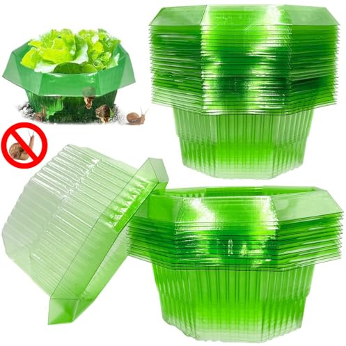 Sunshine smile 10 Stück Schneckenkragen,schneckenkragen aus Plastik,Schneckenschutz,Schneckenschutzringe,Schneckenring Garten Effektiver Schneckenschutz,Schneckenabwehr Schutzring