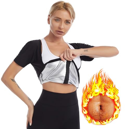 Weyot Traje Sauna Mujer Adelgazante, Chaleco Sauna Mujer, Sudoracion Mujer Con Cremallera, Faja Moldeadora Mujer, Trajes De Sudoración Deportiva Fitness Boxeo Yoga Running,S/M,Silver