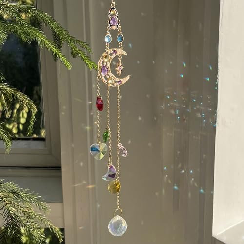 XJLyaya Pendenti Prismi Cristallo, Acchiappasole Cristallo, Suncatcher Pendenti, Acchiappasole da Appendere, Crystal Suncatcher, per Finestra Casa Giardino Natale Giorno Festa Matrimonio