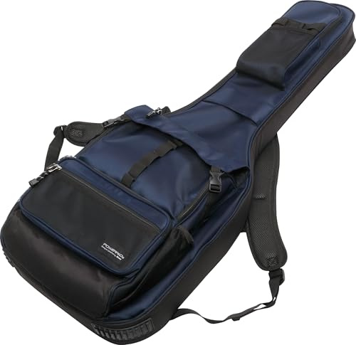 Ibanez IGB651-NB Powerpad Gigbag für E-Gitarre, leicht, gepolstert, weiche Tasche mit schützendem Seitenwand-Design, Zubehörtaschen und bequemen Rucksackgurten, Marineblau