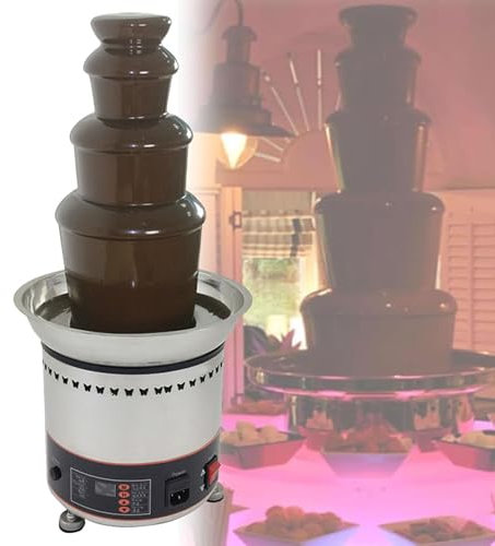 4/5/6/7 Tier Electric Chocolate Melting Fountain Machine, Large Chocolate Melting Fondue Maker, Commercial Chocolate Melting Machine for Party Banquet Household Birthday Christmas,4Tiers