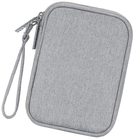 DOITOOL Data Cable Earphone Storage Bag Lightweight Travel Organiser for Business Trips with Single-layer Polyester Design Grey
