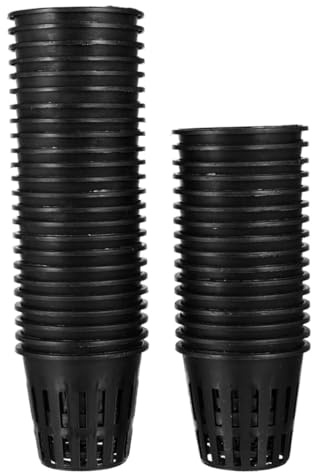 ibasenice Hydroponische Netztöpfe Gartentöpfe aus Kunststoff Schwarz 100 Stück 5,7x5cm Wasserfest für Hydrokultur für Pflanzen und Gemüse im Hydroponik Anbausystem
