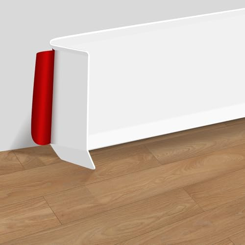 Vinyl Self-Adhesive Skirting Board, 20M Peel and Stick Baseboard Trim White Flexible Skirting Board 10cm Wide Wall Baseboard Molding Trim For Floor Wall Base