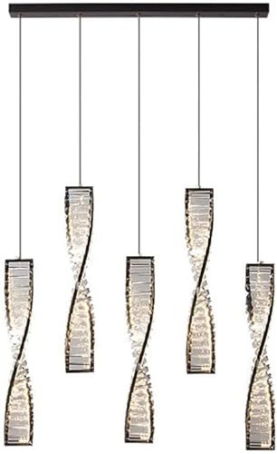 Lámpara colgante de cristal de lujo en espiral, dorada, regulable, LED, para escalera, moderna, de techo, para comedor, decoración del hogar, dormitorio, sala de estar, luminaria suspendida.