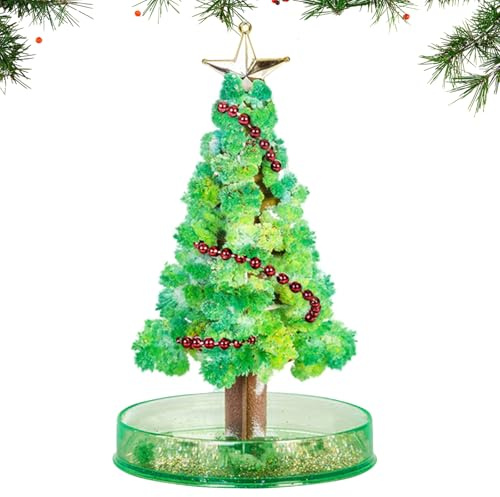 Mini Weihnachtsbaum, Magischer Weihnachtsbaum, Magischer Papier Baum, Kristall Baum, DIY Kristall-Züchtungs-Set, Weihnachtsbaum Klein, Wissenschafts Kits Spielzeuge, Weihnachtsspielzeug, Lernanleitung