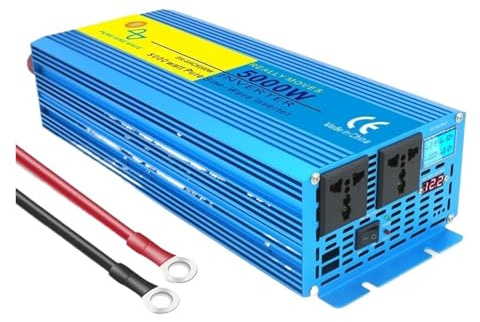 Inversor Corriente Adaptador Transformador Potencia 24 V CC/12 V A 220 V CA para Motor Doméstico Convertidor 6 KW para Inversor Onda Sinusoidal Pura Transformador(24V 220V 4000W,Universal Socket)