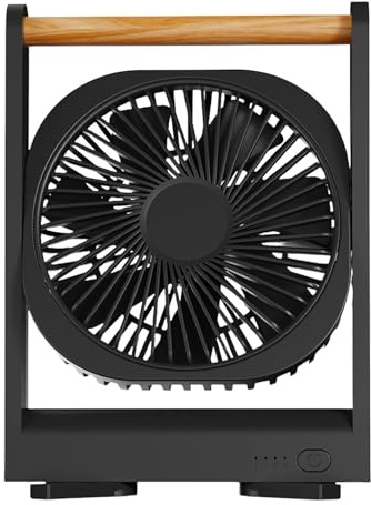 AOOOWER Práctico ventilador de mesa alimentado por USB con funcionamiento silencioso, ventilador de refrigeración de aire recargable, textura ABS para oficina o