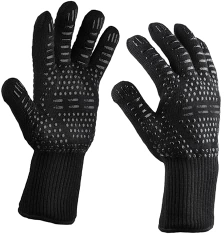 ANDRESLAD Lot De 2 Moufles Isolants En Protection Les Hautes Températures Antidérapants Et Résistants Cuisine, Barbecue Et Protection Thermique