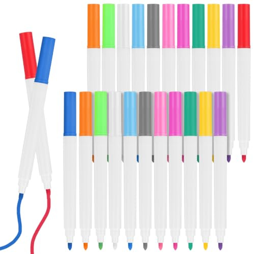 VILLCASE 24pcs LED Light Board Colours Pens, Neon Markers Set, Quick-Drying Drawing Whiteboard Pens for LED Drawing Board, Light-up Tracing Pad, Acrylic Messageboards