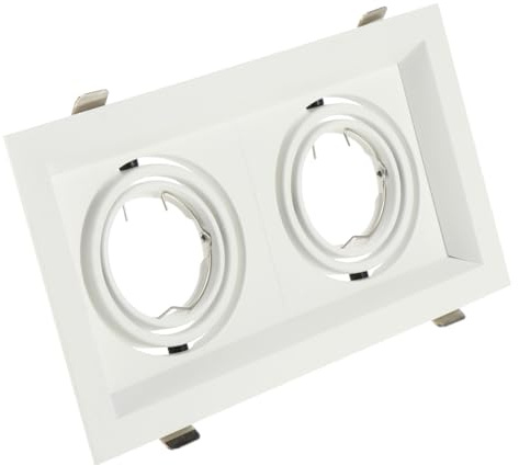Hemobllo Foco LED de Techo Doble Cabeza con Anillo Embellecedor Compatible con Carcasa de Aluminio y Plástico para Instalación Empotrada Interiores Luz Blanca para Cocina y Dormitorio