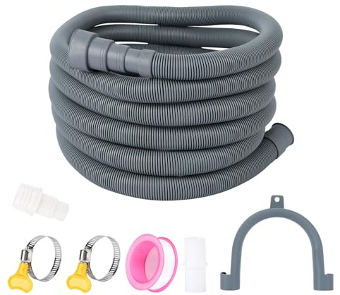 Ablaufschlauch-Verlängerungsset, 1M/1.5M/2M/2.5M/3M/4M/5M, Universal Geschirrspülerschlauch, inklusive Schlauchverbinder und Schlauchschellen, für Geschirrspüler (4M)
